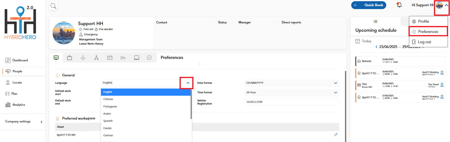 SELECT YOUR PREFERRED LANGUAGE visual data 8
